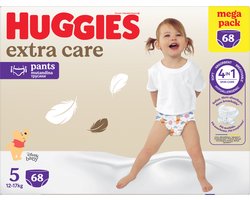 Huggies Extra Care Baby Nachtbroekjes Maat 5 (12 tot 17 kg) - Luierbroekjes - 2 x 34 stuks - Hypoallergeen & Ademend - Multipack
