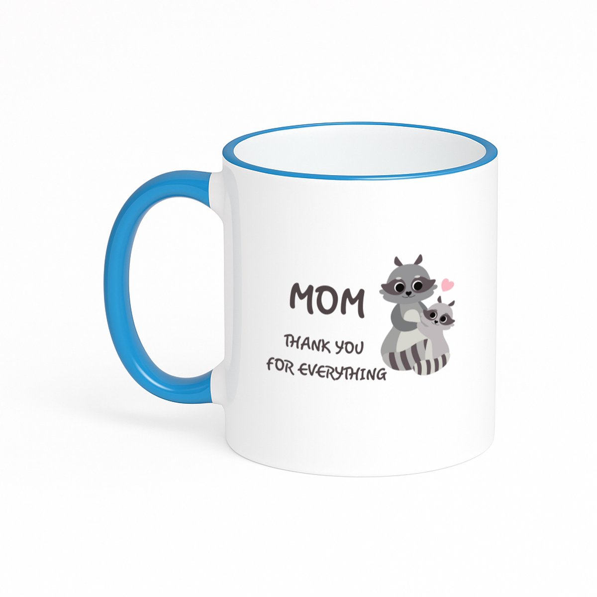 Hacebo® - Mama cadeau koffiebeker met gekleurde rand blauw - Moeder cadeau - thee mok - koffie beker - met opdruk - mama - Verjaardag - Mama cadeautjes - Moederdag cadeau - verjaardag - liefste Mama - koffiemok - 330 ML