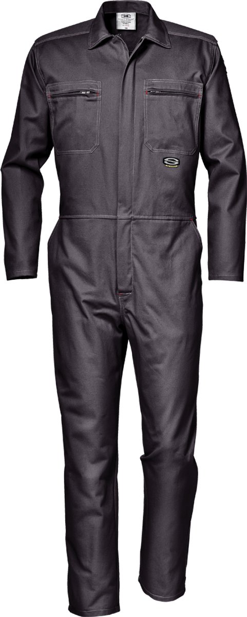 SIR SAFETY SYMBOL Amerikaanse Overall HEREN Overall Werkkleding Zwart Grijs - Tweeweg Ritssluiting - Met Duimstokzak