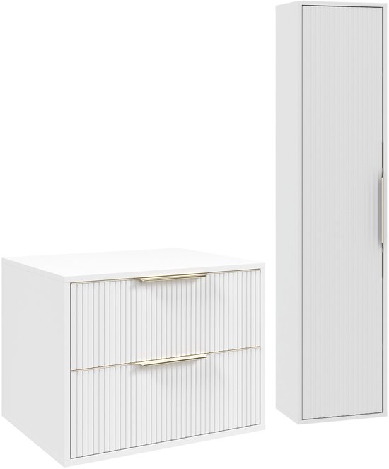 Wandgemonteerde wastafelkast ALZIRA 60 cm wit
