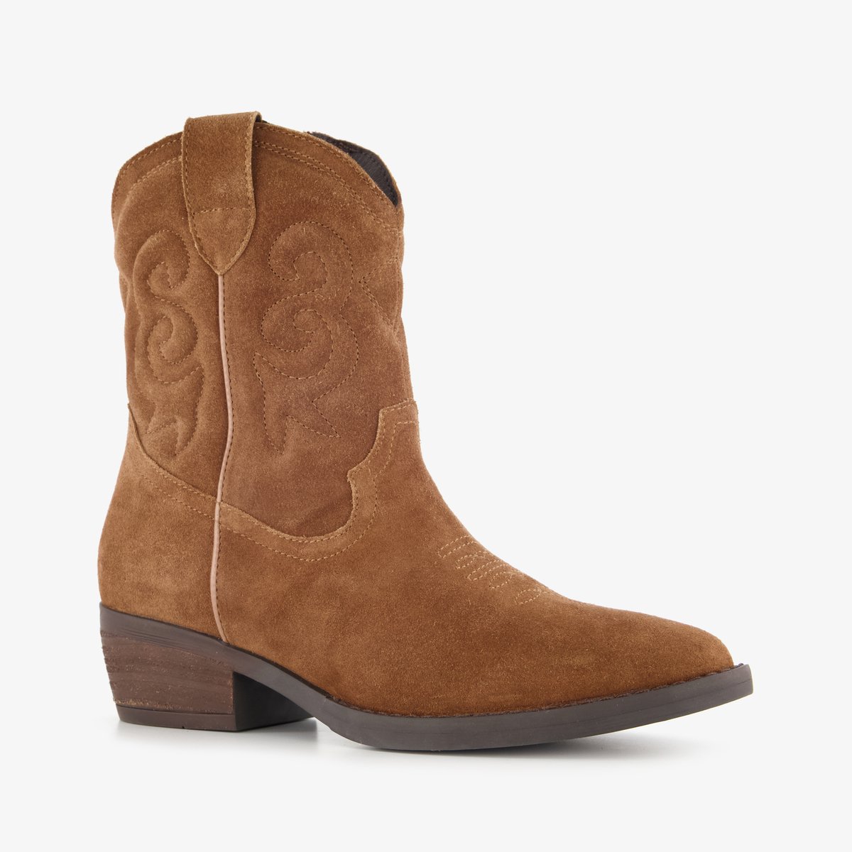 Harper suède dames cowboylaarsjes cognac - Maat 37 - Echt leer