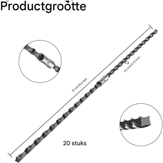 Dussdote Spoeltjes - Trimlijn - Extra sterke snijlijn - Vervangende trimlijn - Geschikt voor Bosch AFS 23-37 maaiers - 37 cm x 3,5 mm - 20 stuks van Dussdote — afbeelding 4
