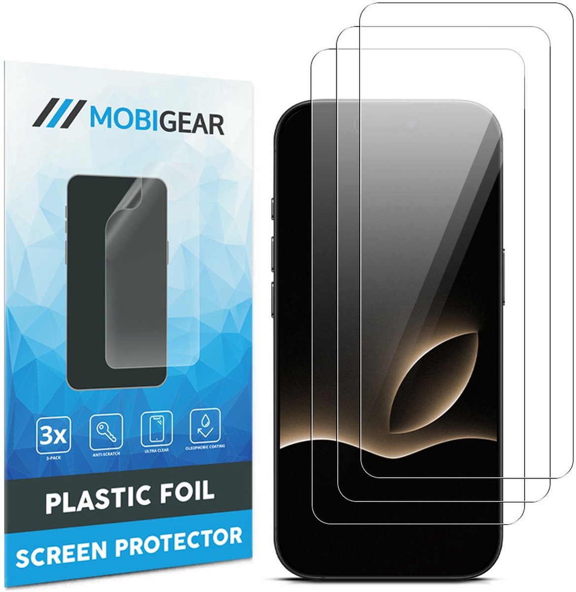 Mobigear Screenprotector geschikt voor Apple iPhone Air | Mobigear Screenprotector Folie - Case Friendly (3-Pack)