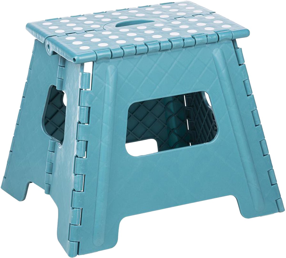 HI Huishoudtrap - blauw - 38 x 32 x 31 cm - opvouwbaar - keukentrap