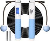 Uten - 2-in-1 Professioneel Springtouw Set - 2 Verschillende Soorten - Touw en Draadloos Springtouw - Springtouw Met Teller - Voor Volwassenen en Kinderen - Verstelbaar - Speedrope - Jump Rope - Blauw (5 Kleuren)