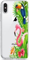 Apple Iphone XS Max - transparant siliconen hoesje - Jungle dieren design - Backcover - Tpu case
