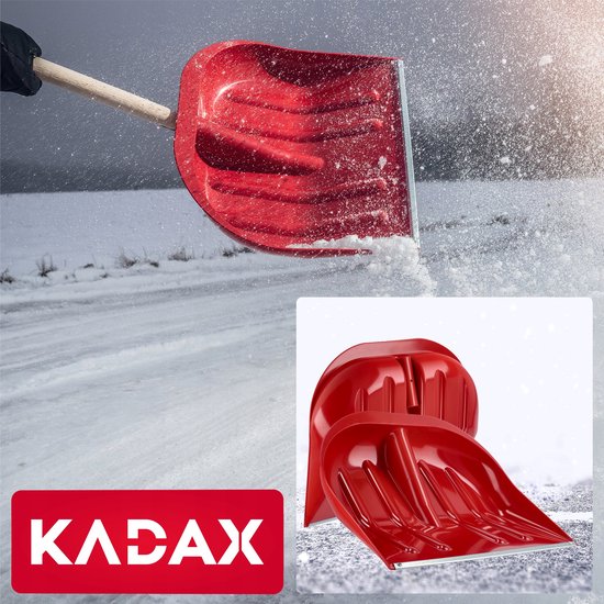 KADAX sneeuwschuiver, 44,5 x 38,5 cm, sneeuwschuiver zonder steel, sneeuwschuiver met rand van zinkplaat, kunststof sneeuwschuiver, sneeuwschuiver (3, Rood) van Merkloos	 — afbeelding 3