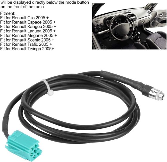 Duokon Bluetooth AUX-IN Aadapter, 8Pin ABS Audio Adapter met Microfoon Handsfree Bellen Geschikt voor Smart Fortwo 450