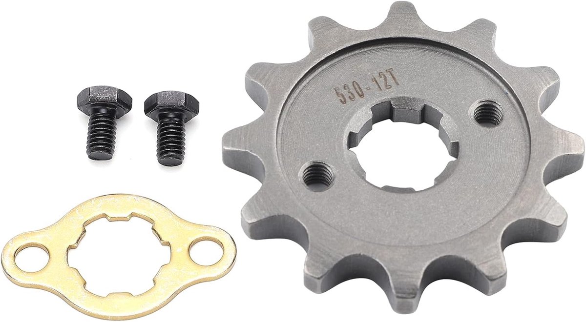 12 Tanden Tandwiel Voortandwiel 17 Mm 30 Mm met Montageaccessoire - Staallegering 12T-tand Geschikt voor 530-ketting en Fietsonderdelen