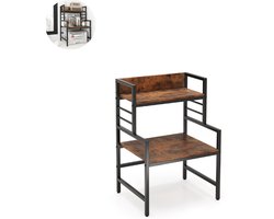 Magnetronkast - Keukenkast - Keukenrek Staand - Ovenkast - 52 x 42 x 78 cm - Organizers - Dubbele Draagplank - Aanrecht Organiser - Rustiek bruin