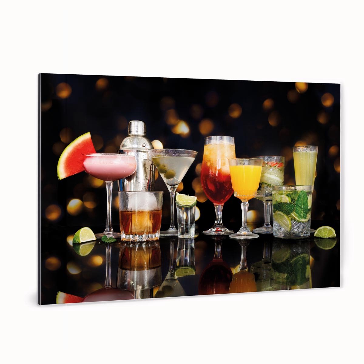 Fotoprint op aluminium - Cocktails - 60x40 cm | Superhoge printkwaliteit afdruk | Extra stevig 4 mm Alupanel-Blauwbond | Voorzien van een matte afwerking | Inclusief UV-coating | Geschikt voor binnen én buiten