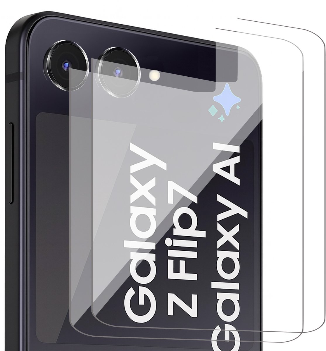 Screenprotector geschikt voor Samsung Galaxy Z Flip 7 - 2x Glas Screen Protector