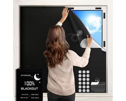 Verduisterend rolgordijn, zonder boren, 420D Oxford, 100 x 145 cm, raamverduistering, draagbaar reisverduisterend rolgordijn, verduisterend materiaal, zonwering voor dakramen, rolgordijn, voor slaapkamer, woonkamer, keuken, thuiskantoor - Cyslmuk®