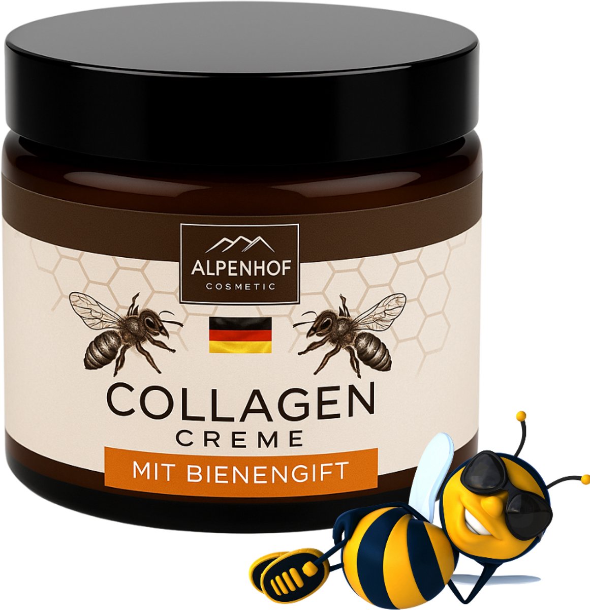 Collageencrème met melittine uit bijengif - Voor gezicht en decolleté - Beschermt tegen uitdroging en ondersteunt de huidregeneratie