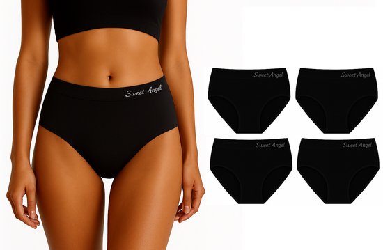 Foto: Sweet angel zwarte dames slips 5pack maat l