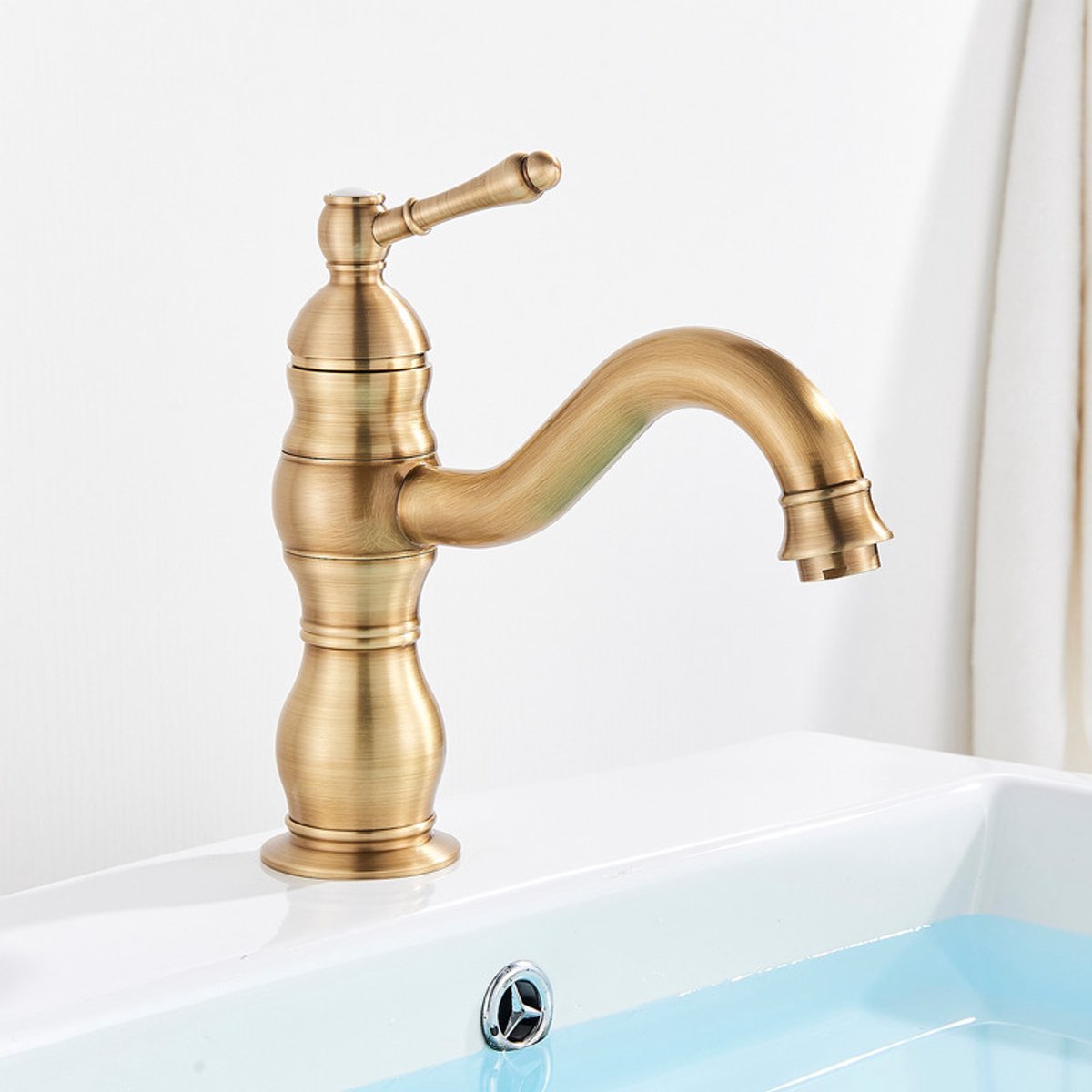 Kraan Antiek Messing Wastafelkraan Badkamer Mengkraan Kraan Badkamer
