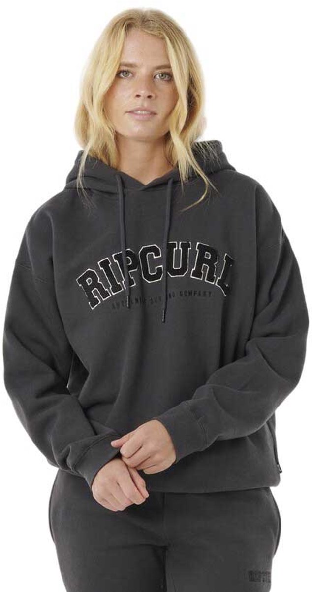 Rip Curl Varsity Hoodie Washed Zwart