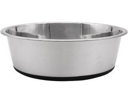 Hondenbak van roestvrij staal - Hondenbak van voedingskwaliteit - Met antislip siliconen bodem - Waterbak van roestvrij staal voor honden en katten - Vaatwasserbestendig - 14,5 * 4,4 cm