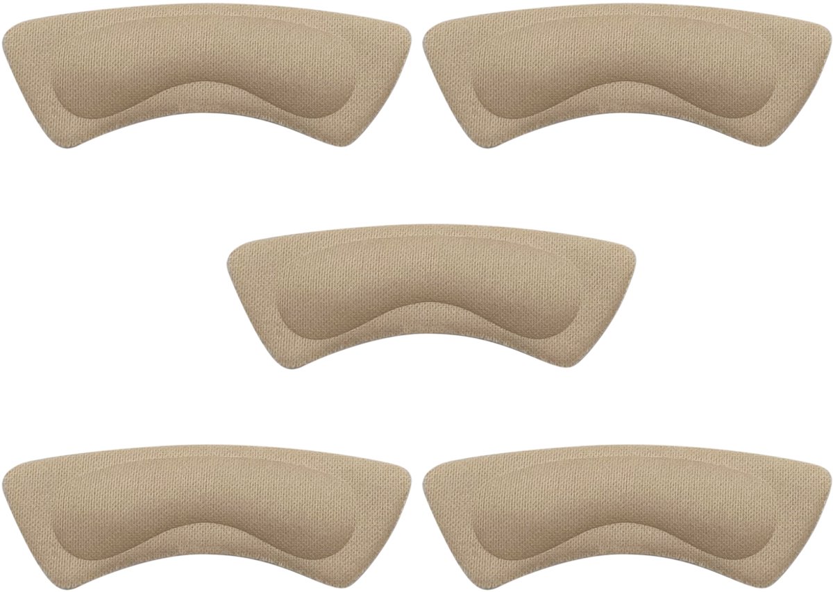 Purepeak Schoen Verkleiner Set - 5 Stuks - Antislip Hielzooltjes - Beige - 10 x 4 cm - Hielbeschermers - Hielkussens - Rechthoekig