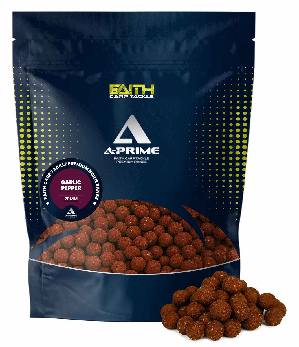 Faith A-Prime Boilies 5 kg Garlic/Pepper 20 mm - Met Verse Eieren High Energie Natuurlijk Houdbaar