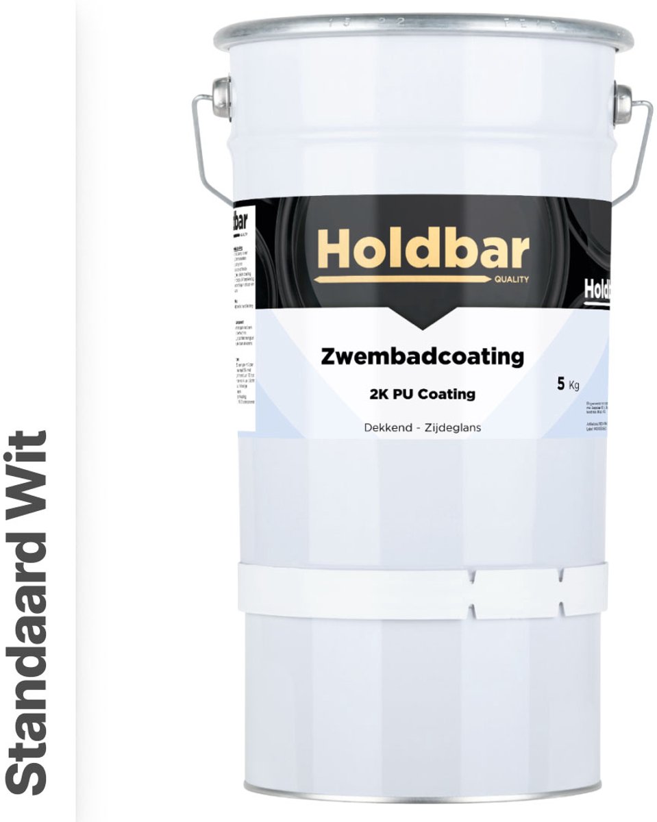 Holdbar Zwembadcoating Standaard Wit 5 kg - Zwembadverf - Alle kleuren - Waterdicht - Gemakkelijk reinigen - UV-bestendige Zwembad Verf - Chloor en Chemicaliën Bestendig - 2 Componenten