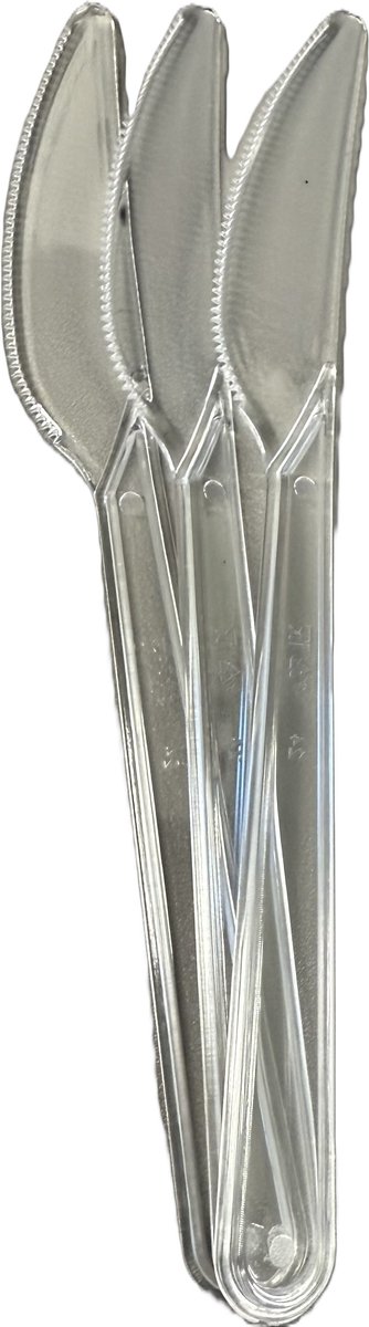 Herbruikbare Plastic Messen – Transparant – PS Materiaal – 100 stuks – 18 cm - Stevig & Lichtgewicht – Geschikt voor Warm & Koud
