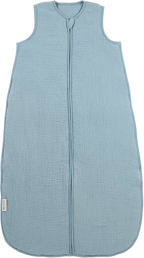 Meyco Baby Uni Baby Slaapzak Gevoerd - Pre-washed Hydrofiel - Jeans Blue - 90cm - 2.0 TOG