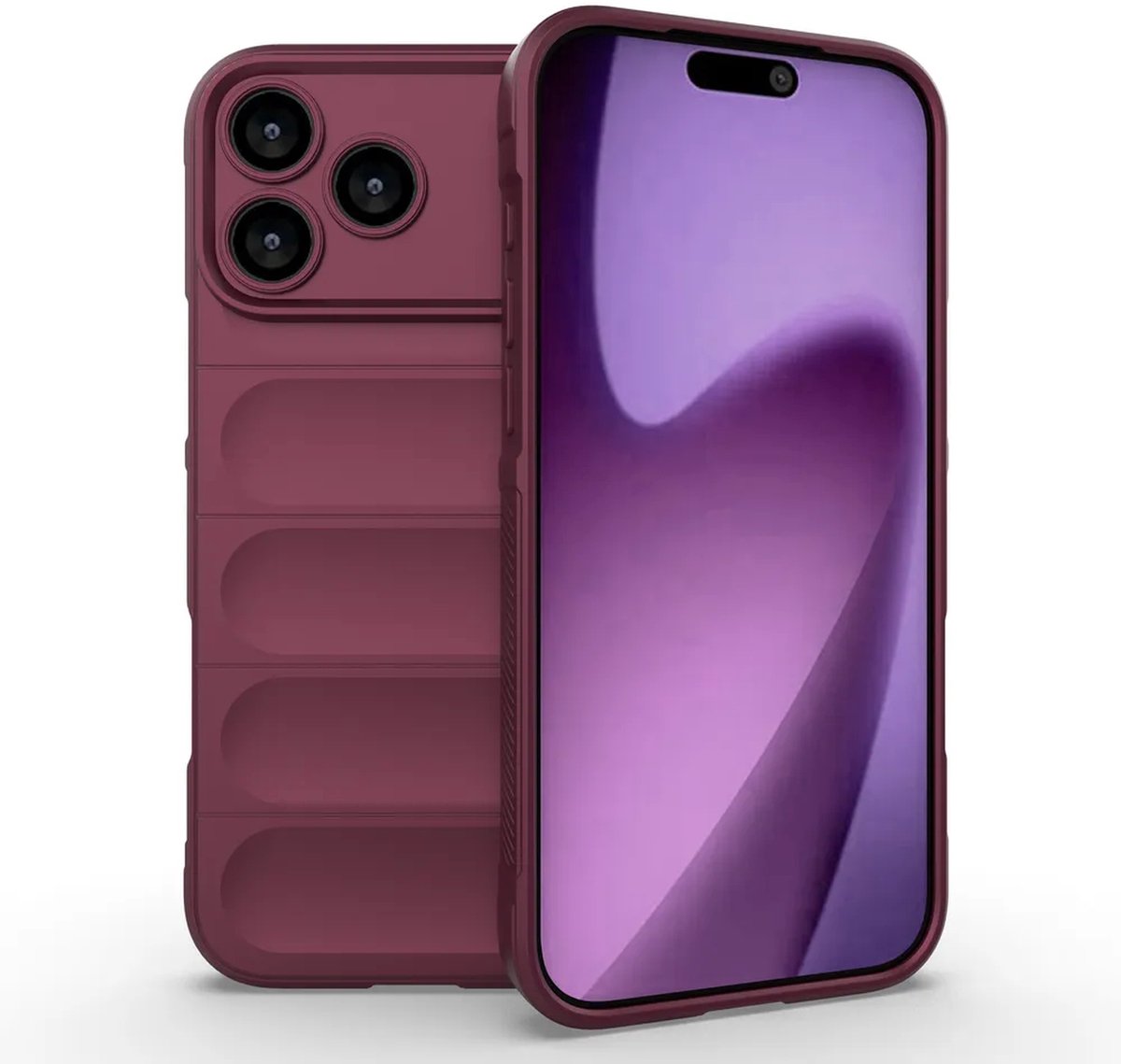 MobyDefend Hoesje - Geschikt voor iPhone 17 Pro Max - TPU Gripcase - Donkerpaars