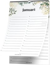 Systemyze Verjaardagskalender Volwassenen – Verjaardagskalenders – Wandkalender – 23 x 16cm – Botanic Leaves