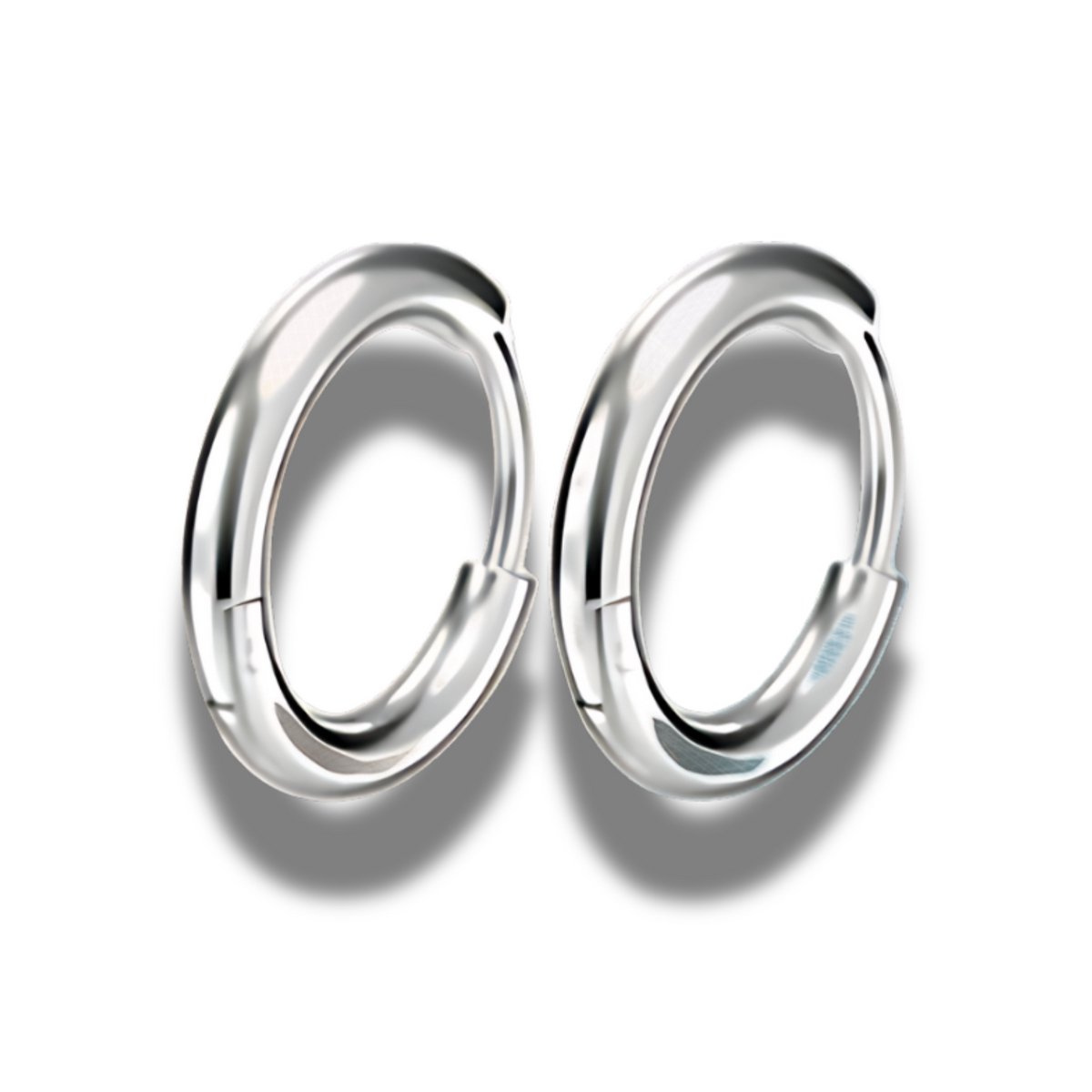 Oorringen - steel - staal - kleur zilver - binnenmaat 16 mm buitenmaat 20 mm - klapsluiting - hypoallergeen