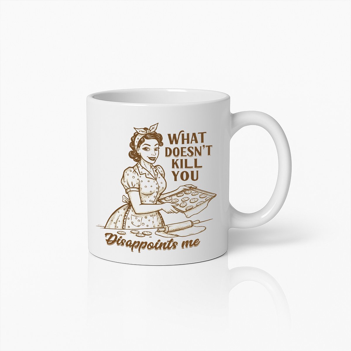 Koffiemok in Vintage Stijl - "Wat Je Niet Doodt, Teleurstelt Me" - Grappig Cadeau voor Sterke en Sarcastische Personen