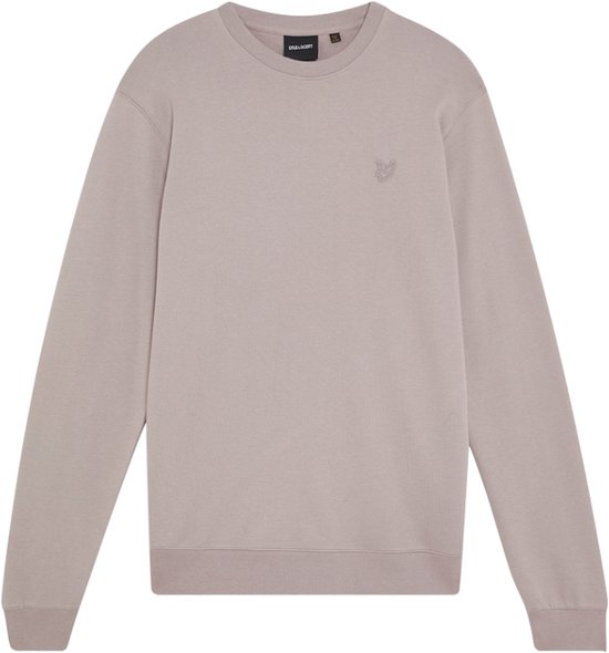 Lichtbruine sweater van Lyle & Scott met geborduurd logo op de borst.