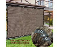 Schaduwdoek van 2 x 3 meter - zonnescherm auto - 80% schaduwpercentage - Zonwerend doek - Buitenschermhoes voor patio - UV-werende zonwering - Decoratieve stof voor veranda - Bruin
