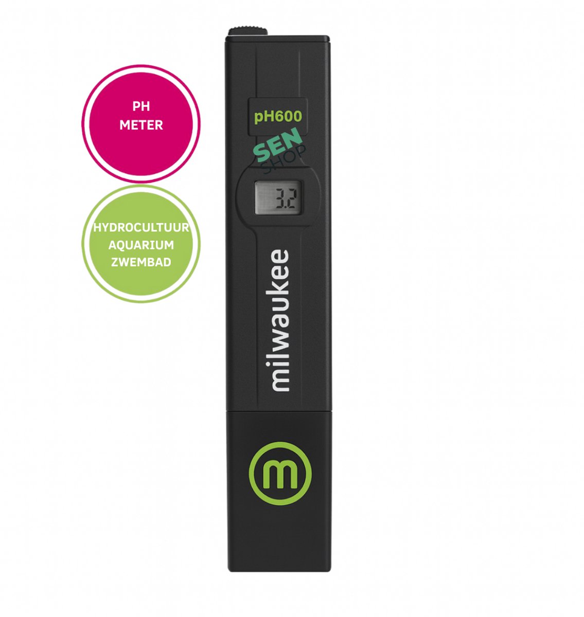 digitale pH meter, pH meter water, pH tester Milwaukee, pH meetapparaat, pH meter tuinbouw, aquarium pH meter, compacte pH meter, pH kalibratie, pH meetpen, Milwaukee pH600,