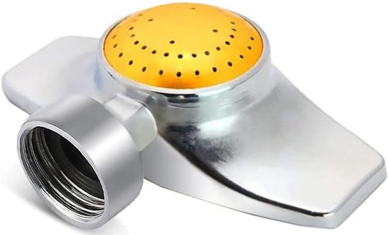 Foto: 360 graden metalen puntsproeier tuinsproeier voor kleine oppervlakken cirkelvormige tuinsproeier zachte waterstroom tuinbewatering 1 geel 