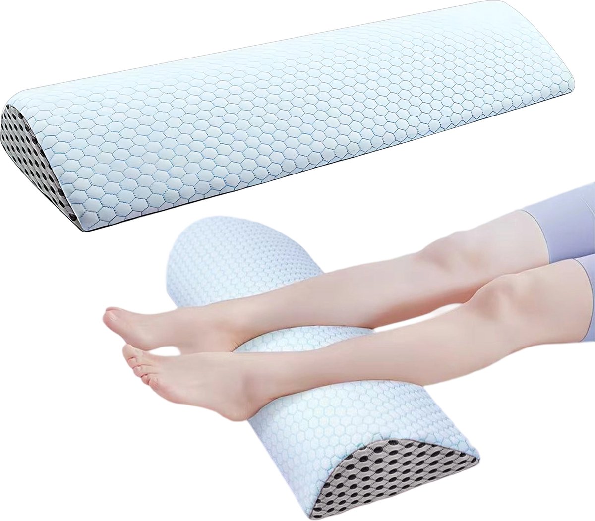 GOODEVN Orthopedisch Kniekussen voor in Bed - Houdingscorrectie & Pijnverlichting | Geschikt voor Zijslapers, Rugpijn & Zwangerschap | Ademend 3D Schuim met Hoes (58x20cm)