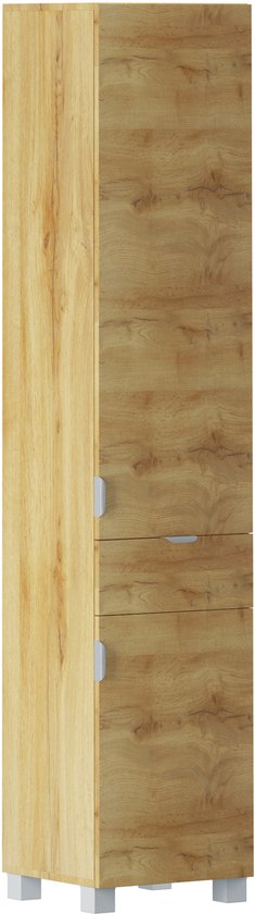 Geberit Renova Plan half hoge kast met 2 deuren en lade, noten hickory