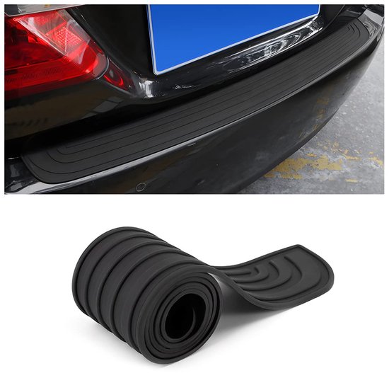 Auto Achterbumper Beschermer, Universele Zwarte Rubberen Anti Kras & Anti Slip Kofferdeur Beschermer voor De Meeste Auto's, Auto Exterieur Accessoires (Zwart/90x7CM)