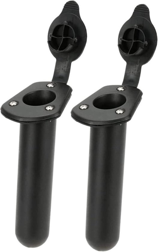 Lot de 2 supports de canne à pêche avec capuchon, montage encastré en plastique pour pont de kayak, support de canne à pêche pour bateau (diamètre intérieur 40 mm, longueur 200 mm)