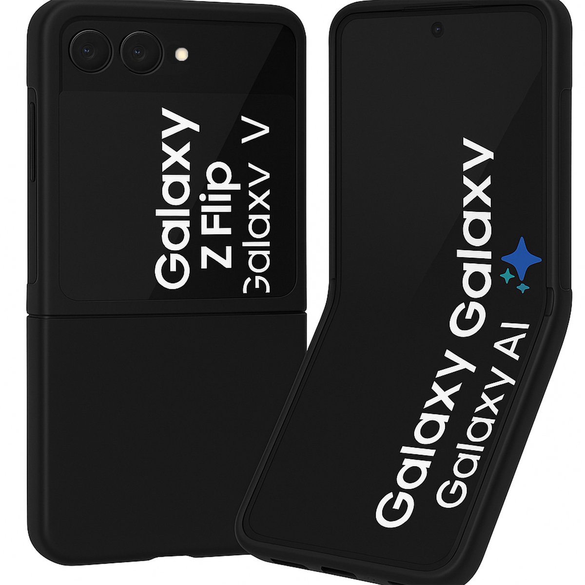 Hoesje geschikt voor Samsung Galaxy Z Flip 7 - Mat Back Case Zwart