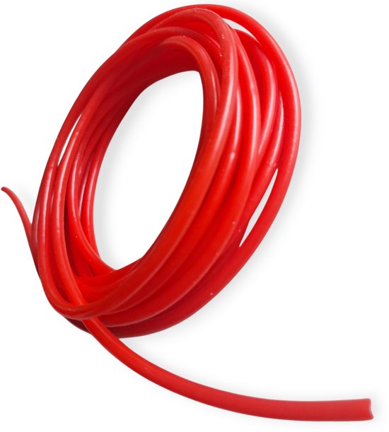 Springtouw 5 meter kunststof rood nostalgisch