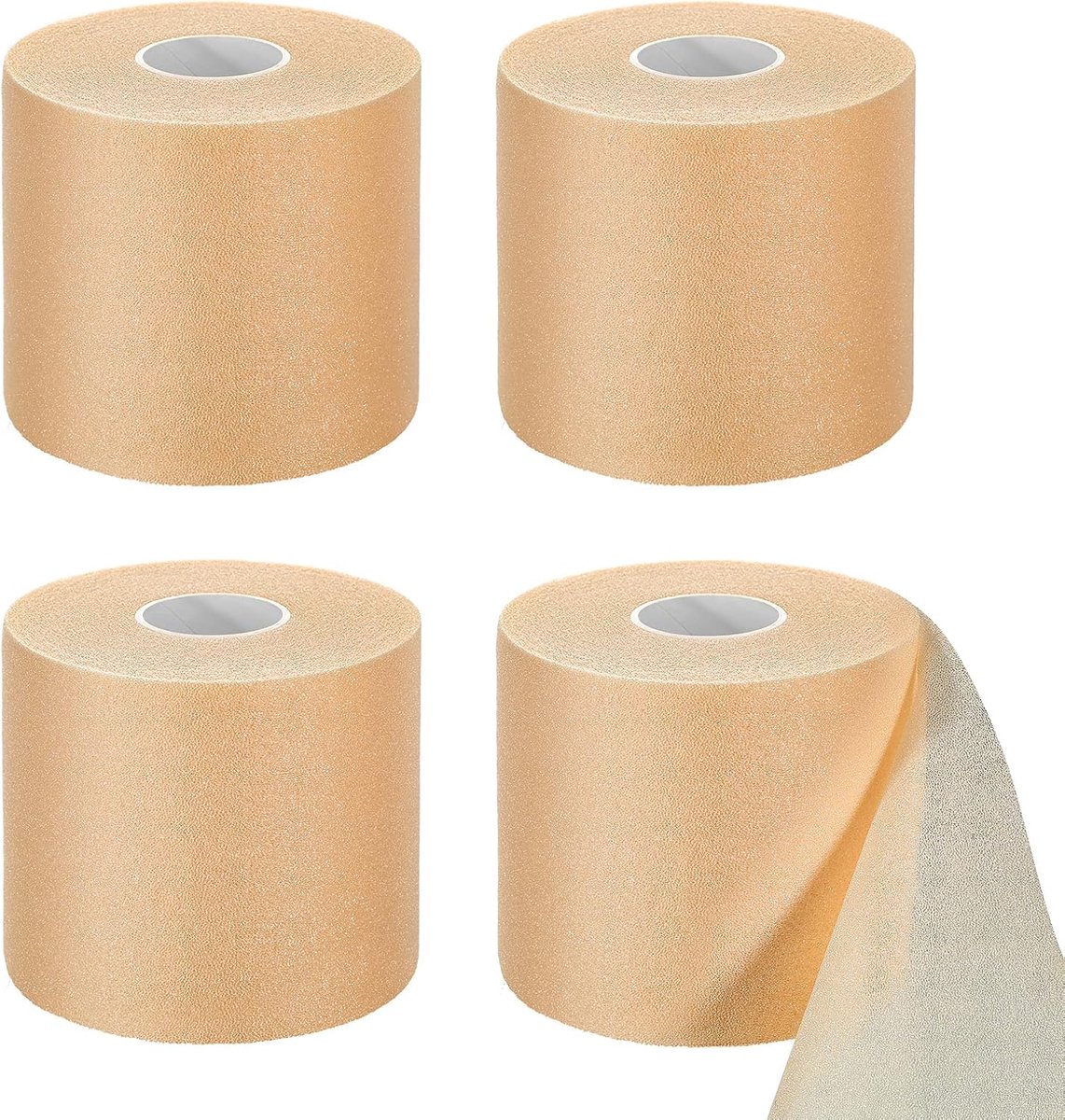4 stuks Pre Wrap Athletic 120 Yards Prewrap hoofdbanden voor haar Foam Underwrap Sports Wrap haar Prewrap strip tapes voor enkels polsen sport foam tape, Underwrap tape - Voetbaltap (Beige) - Cyslmuk®