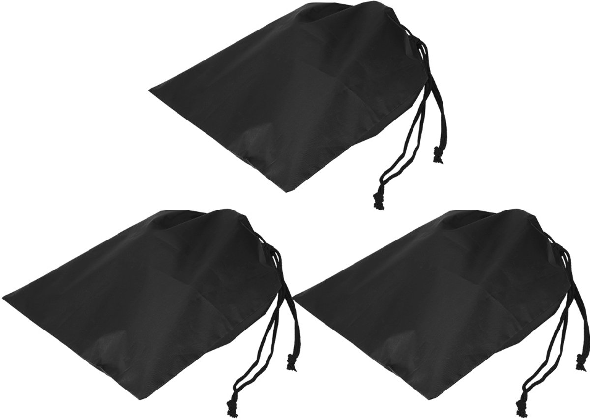 Nylon Trekkoord Tas - Waterdicht en Stofbestendig, Opbergzak voor Schoenen en Kleding - Zwart - Handig voor Reizen en Dagelijks Gebruik