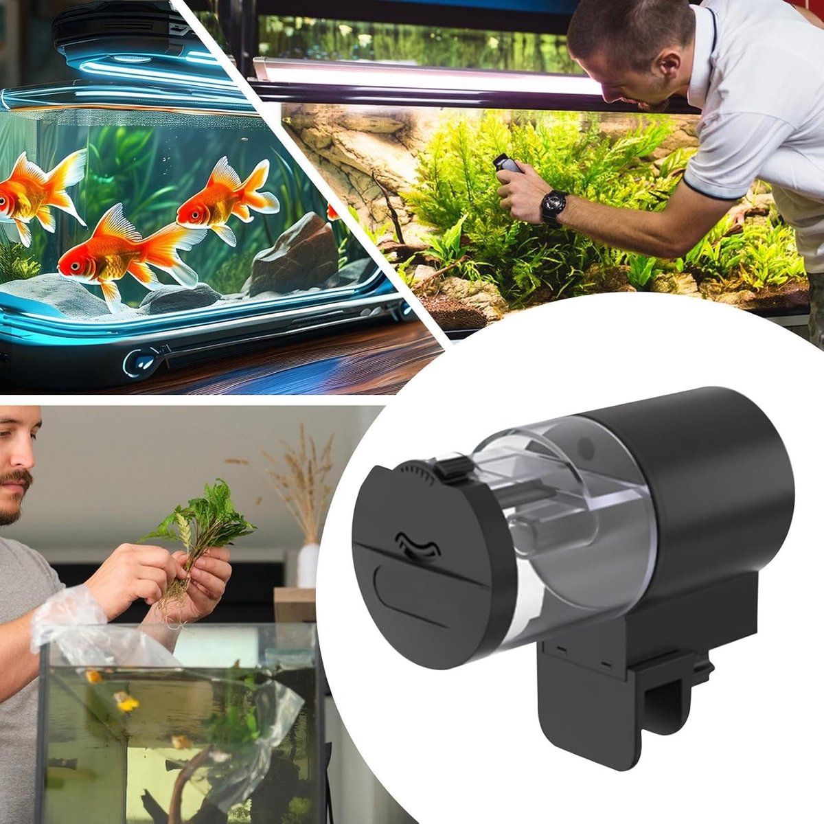 Automatische Voederautomaat - 100ml - Automatische visvoederautomaat - Visvoerdispenser met Timer - Automatische vissenvoerder - Aquariumvoederautomaat - Vochtbestendige - Vissen Visvoer Voer Automaat - voor koi, betta's, guppy's en schildpadden thumbnail 3
