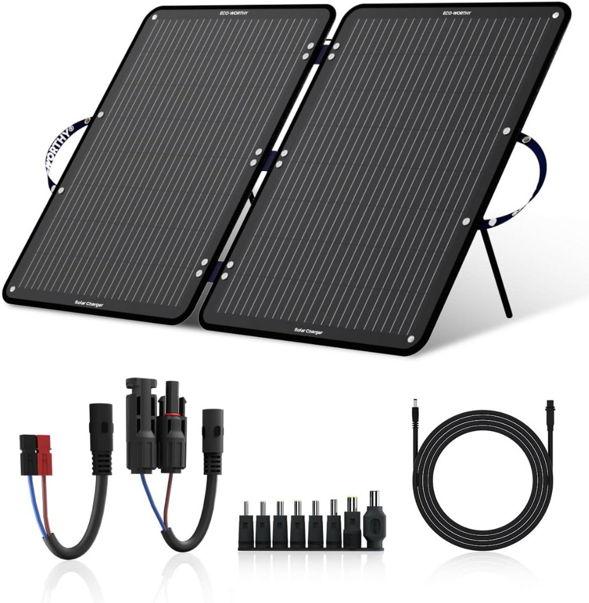 MMM® Zonnepaneel Opvouwbaar - Zonnepaneel - Zonnepanelen Compleet Pakket - met 10 DC-adapter - Verstelbare Standaard - 100W 12V