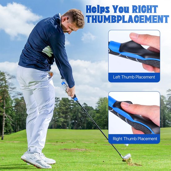 Golfgreep-trainer voor de rechterhand - Verbetert de swing, ondersteunt de greep, golfclub-trainingsgreep om de juiste handpositie te trainen. van Merkloos — afbeelding 2