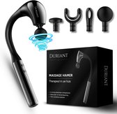 Duriant®- Massage gun professioneel-Unieke 2-in-1 Functionaliteit-Massage gun- Professioneel- Massage pistool- 4 opzetstukken- Ergonomisch Gebogen Design – Spierherstel & Ontspanning-Volledige lichaamsmassage –Overal inzetbaar- Zwart