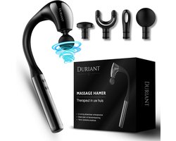 Duriant®- Massage gun professioneel-Unieke 2-in-1 Functionaliteit-Massage gun- Professioneel- Massage pistool- 4 opzetstukken- Ergonomisch Gebogen Design – Spierherstel & Ontspanning-Volledige lichaamsmassage –Overal inzetbaar- Zwart
