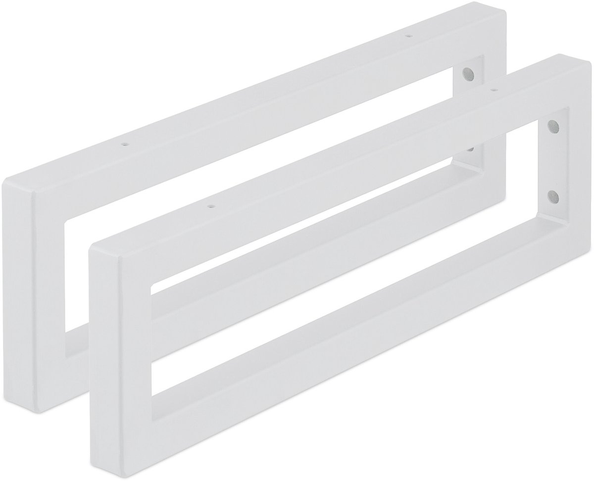 Plankdrager - set van 2 - 50 cm - voor planken en wastafels - staal - wit