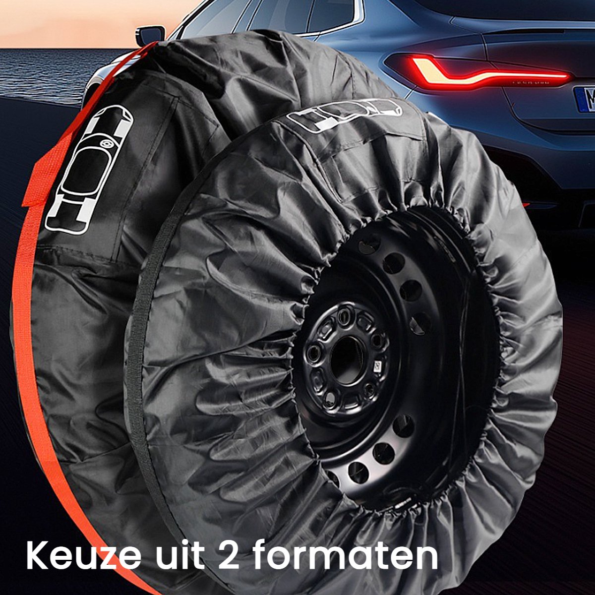 Bubuny Bandenhoezen Set van 4 Bandenbeschermingshoezen 18-22 Inch Bandenhoes met Draaggreep, Waterdichte Bandenopslag voor Schoon Transport en Opslag, Zwart